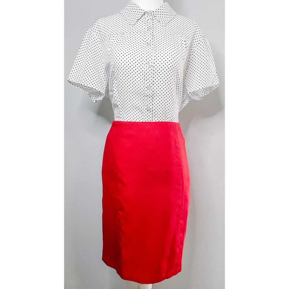 Vintage Red Pencil Skirt Simon Ellis 60s 70s